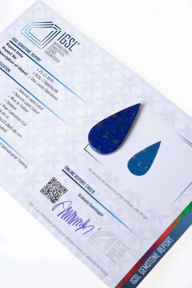 Sertifikalı Damla Lapis Lazuli Kabaşon (S.K:315) - 1
