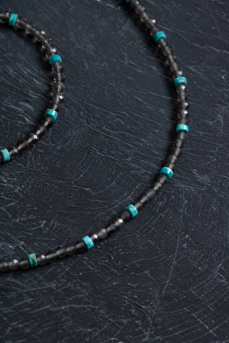 Sertifikalı Dumanlı Kuvars, Turkuaz Doğal Taş Set - 3