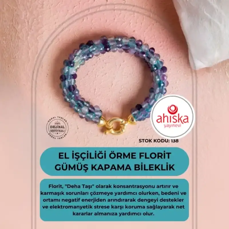 Sertifikalı El İşçiliği Örme Florit Gümüş Kapama Bileklik (SK:138) - 2
