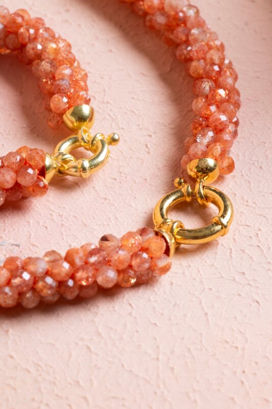 Sertifikalı El İşçiliği Örme Güneş Taşı Gümüş Kapama Set (SK:100) - 5