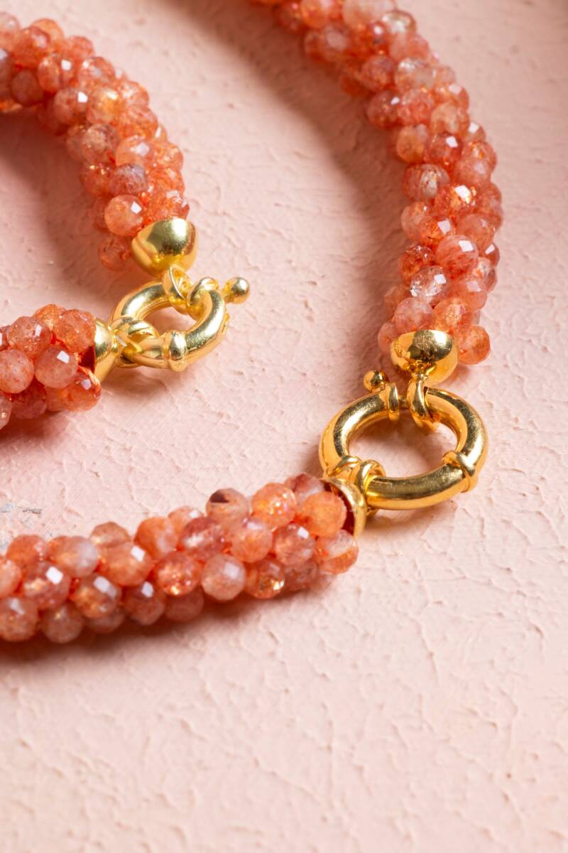 Sertifikalı El İşçiliği Örme Güneş Taşı Gümüş Kapama Set (SK:100) - 5