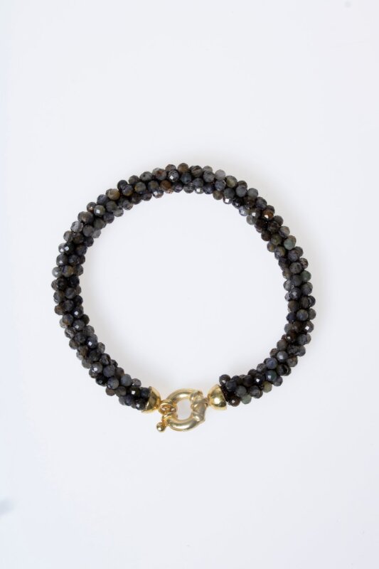 Sertifikalı El İşçiliği Örme Labradorit Gümüş Kapama Bileklik (SK:135) - 6