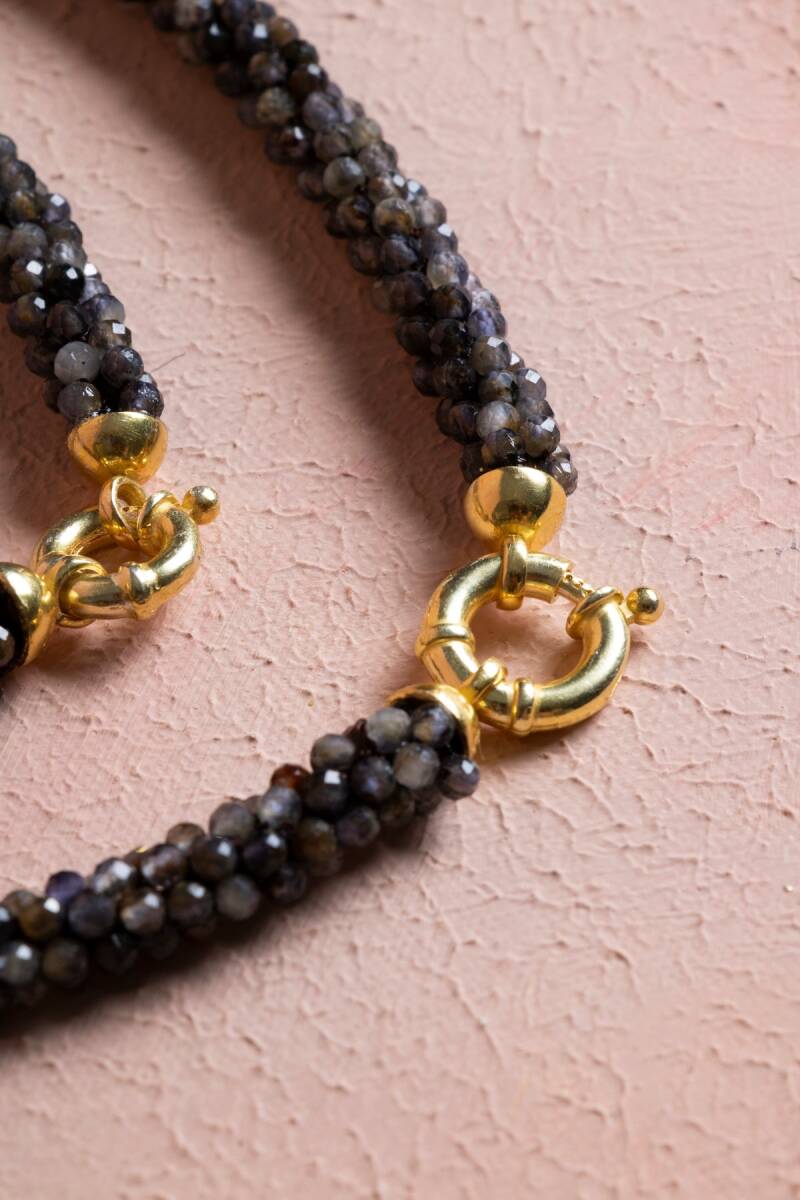 Sertifikalı El İşçiliği Örme Labradorit Gümüş Kapama Set (SK:133) - 3