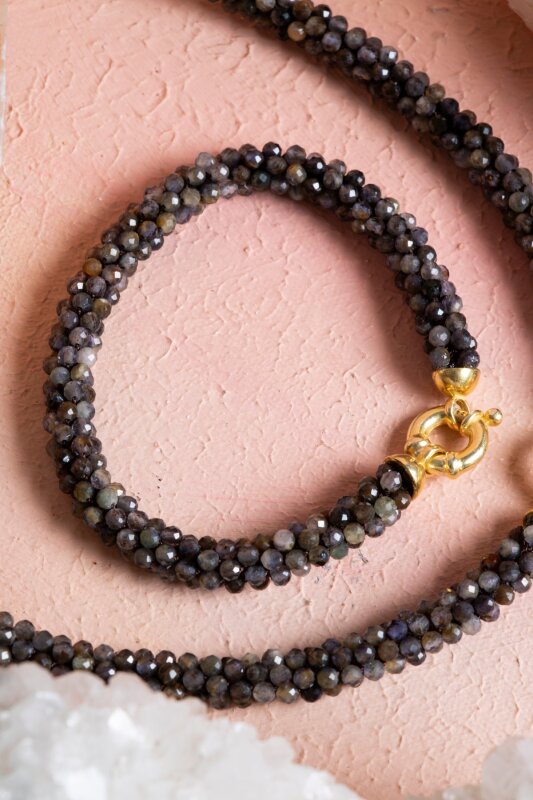 Sertifikalı El İşçiliği Örme Labradorit Gümüş Kapama Set (SK:133) - 5