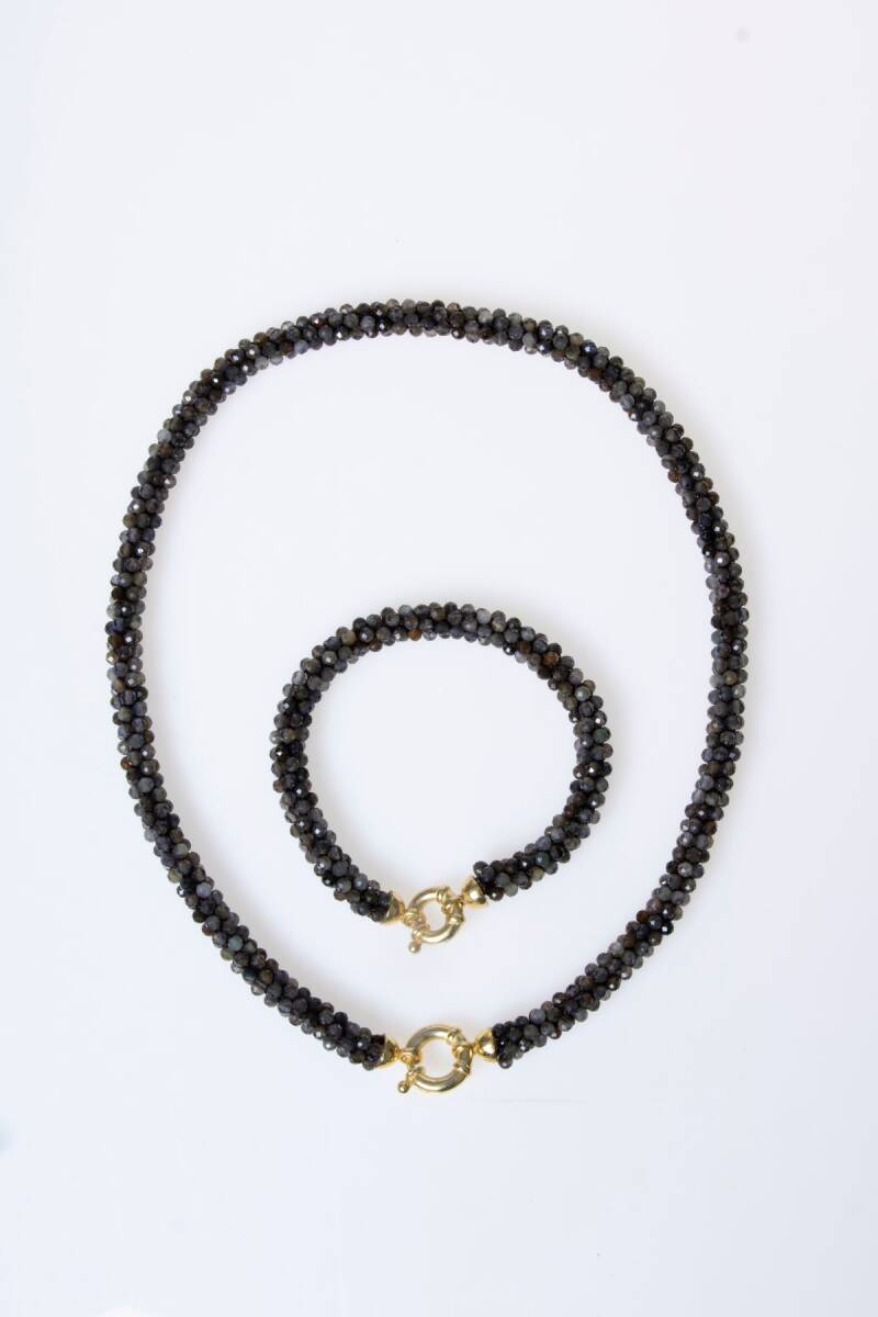 Sertifikalı El İşçiliği Örme Labradorit Gümüş Kapama Set (SK:133) - 6