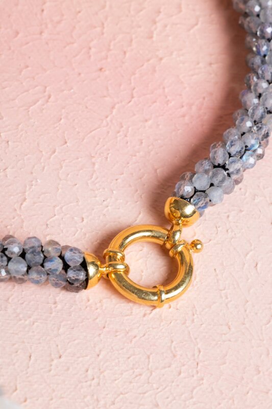 Sertifikalı El İşçiliği Örme Labradorit Kapama Kolye (SK:116) - 4