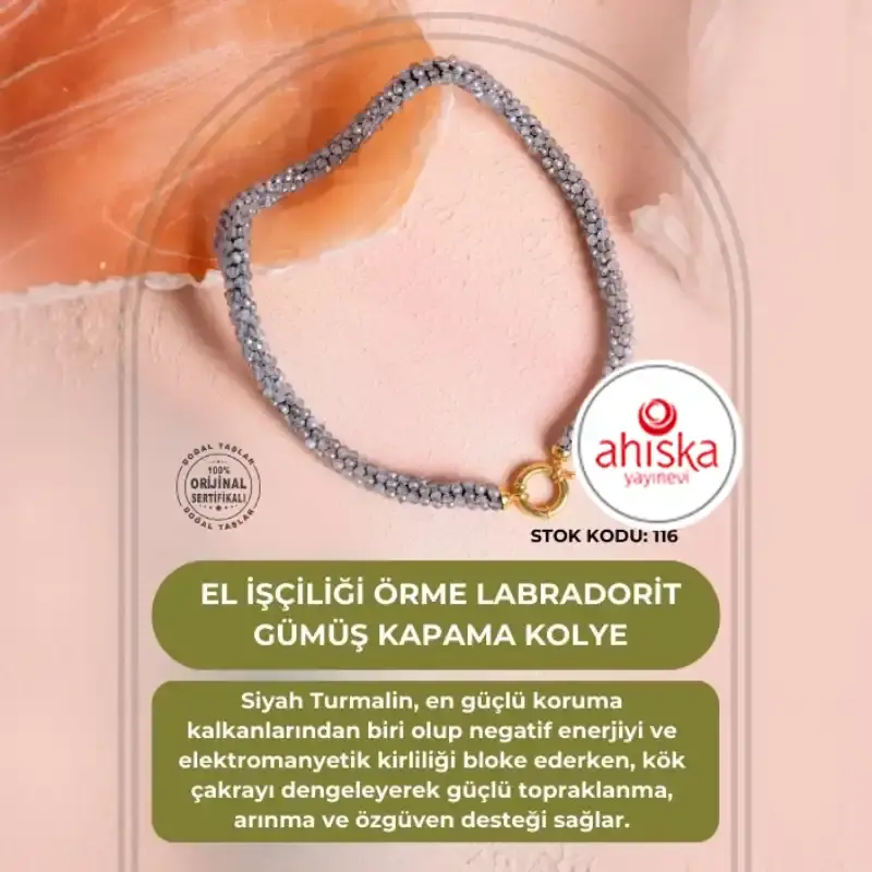 Sertifikalı El İşçiliği Örme Labradorit Kapama Kolye (SK:116) - 2