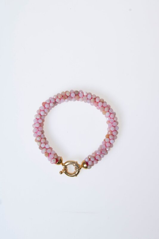 Sertifikalı El İşçiliği Örme Pembe Opal Gümüş Kapama Bileklik (SK:108) - 6