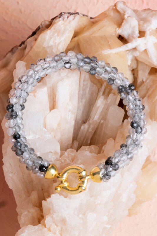 Sertifikalı El İşçiliği Örme Rutilli Kuvars Kapama Bileklik (SK:111) - 5