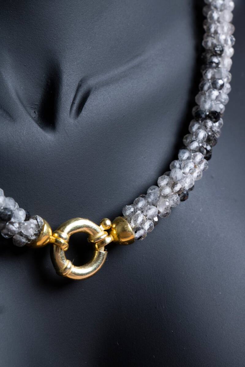 Sertifikalı El İşçiliği Örme Rutilli Kuvars Kapama Kolye (SK:110) - 4