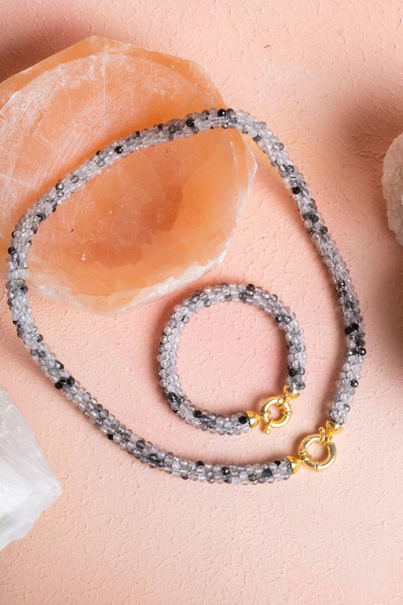 Sertifikalı El İşçiliği Örme Rutilli Kuvars Kapama Set (SK:109) - 1