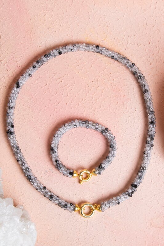 Sertifikalı El İşçiliği Örme Rutilli Kuvars Kapama Set (SK:109) - 4