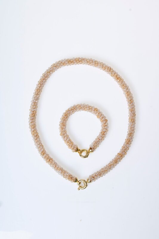 Sertifikalı El İşçiliği Örme Sitrin Gümüş Kapama Set (SK:094) - 6