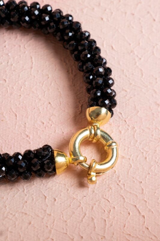 Sertifikalı El İşçiliği Örme Siyah Turmalin Kapama Bileklik (SK:114) - 4