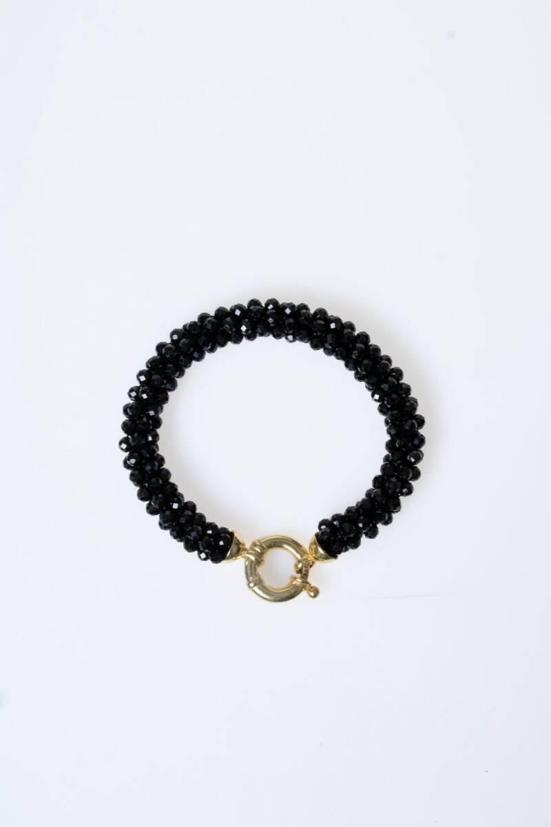 Sertifikalı El İşçiliği Örme Siyah Turmalin Kapama Bileklik (SK:114) - 5