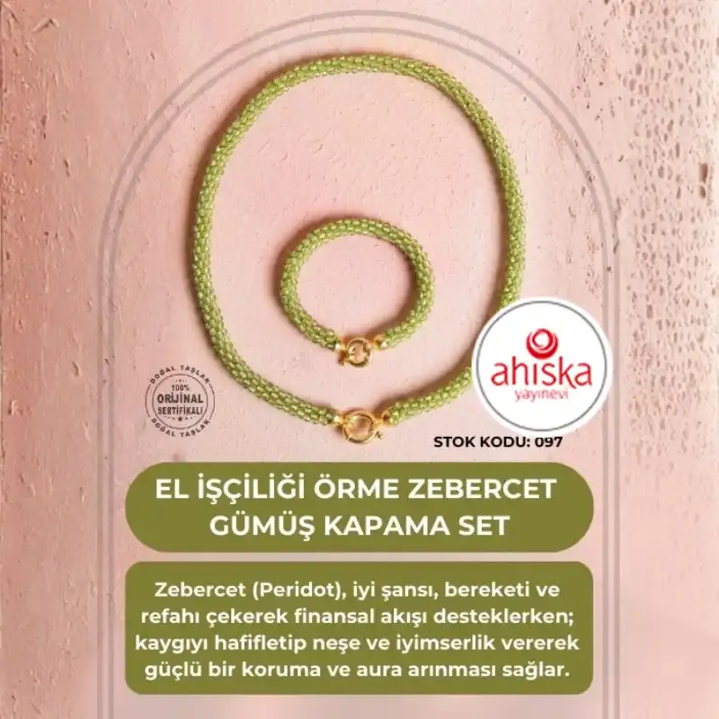 Sertifikalı El İşçiliği Örme Zebercet Gümüş Kapama Set (SK:097) - 2