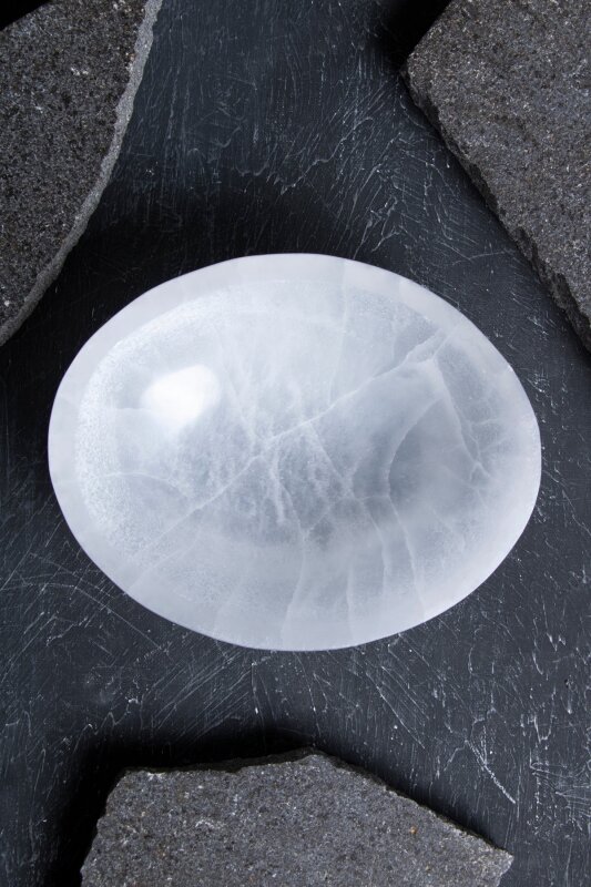 Sertifikalı Elips Selenit Tabak no.6 - Doğal Taş