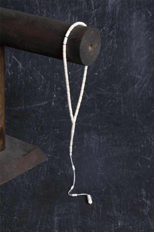 Sertifikalı Fil Dişi Boru Kesim 33'lük Doğal Taş Tesbih - Doğal Taş