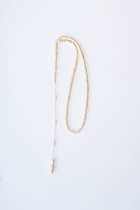 Sertifikalı Fil Dişi Boru Kesim 33'lük Doğal Taş Tesbih - 5