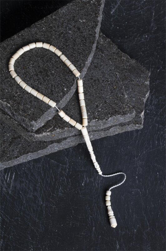 Sertifikalı Fil Dişi Boru Kesim 33'lük Doğal Taş Tesbih - 2