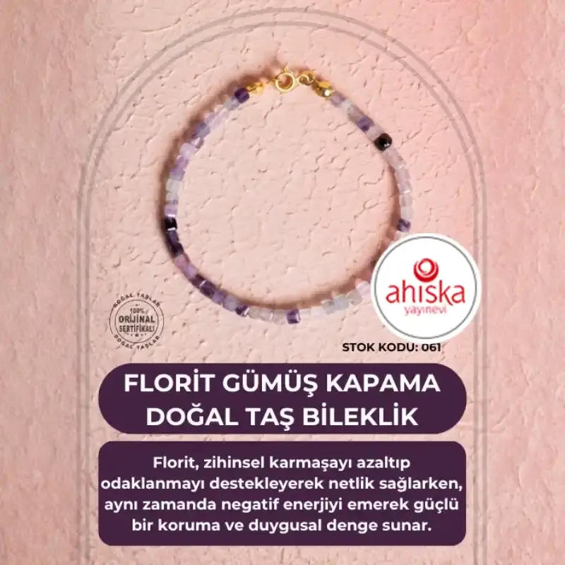 Sertifikalı Florit Gümüş Kapama Doğal Taş Bileklik (SK:061) - 1