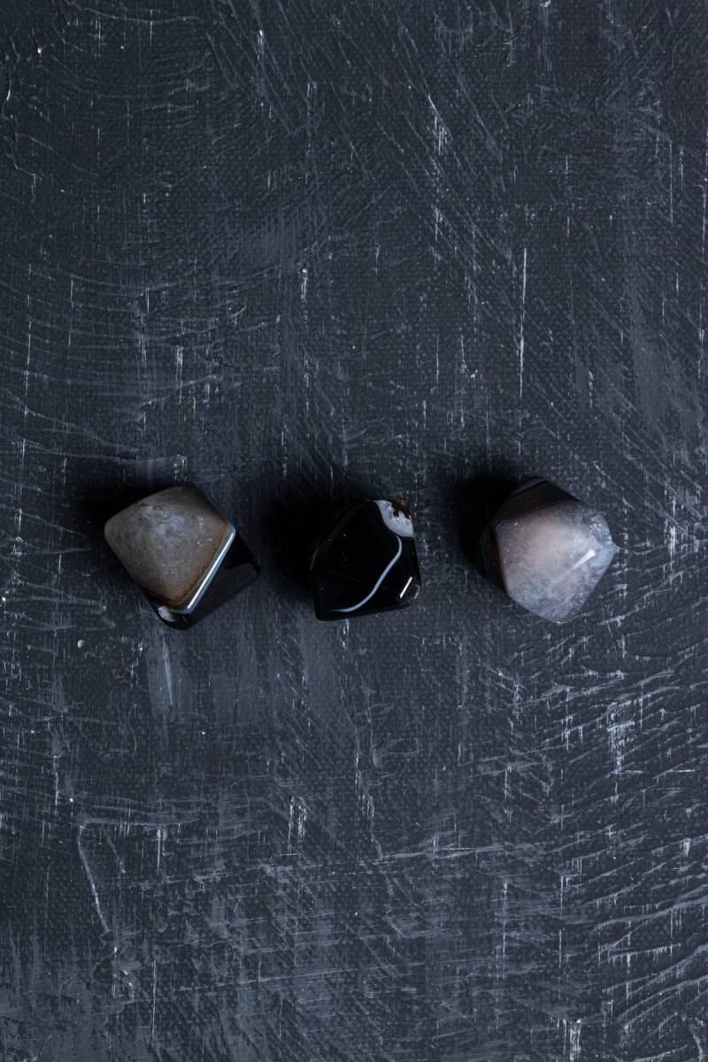 Sertifikalı Göz Akik Doğal Taş Tımbıl El Taşı (SK:143) - 3