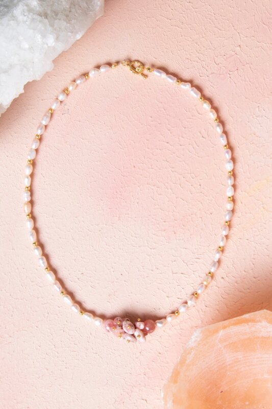 Sertifikalı Güneş Taşı, İnci Doğal Taş Kolye (SK:242) - Doğal Taş