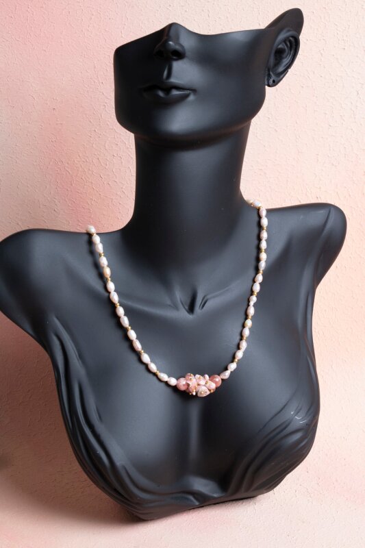 Sertifikalı Güneş Taşı, İnci Doğal Taş Kolye (SK:242) - 3