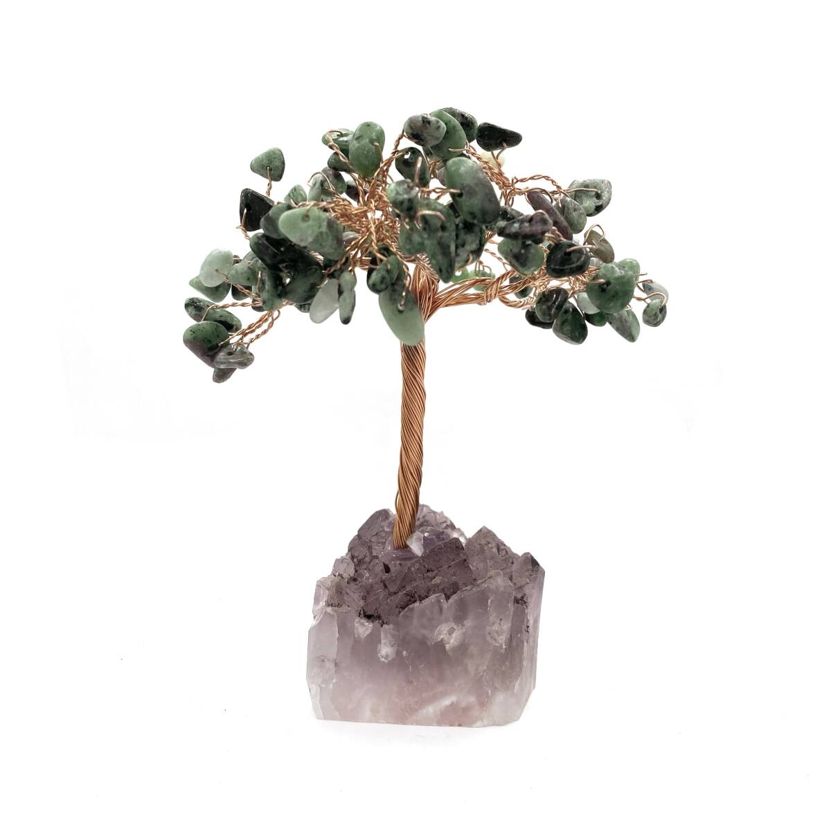 Sertifikalı Hakiki Orijinal Doğal Taş Anyolit Ağaç - Alt Kısmı Ametist - 2