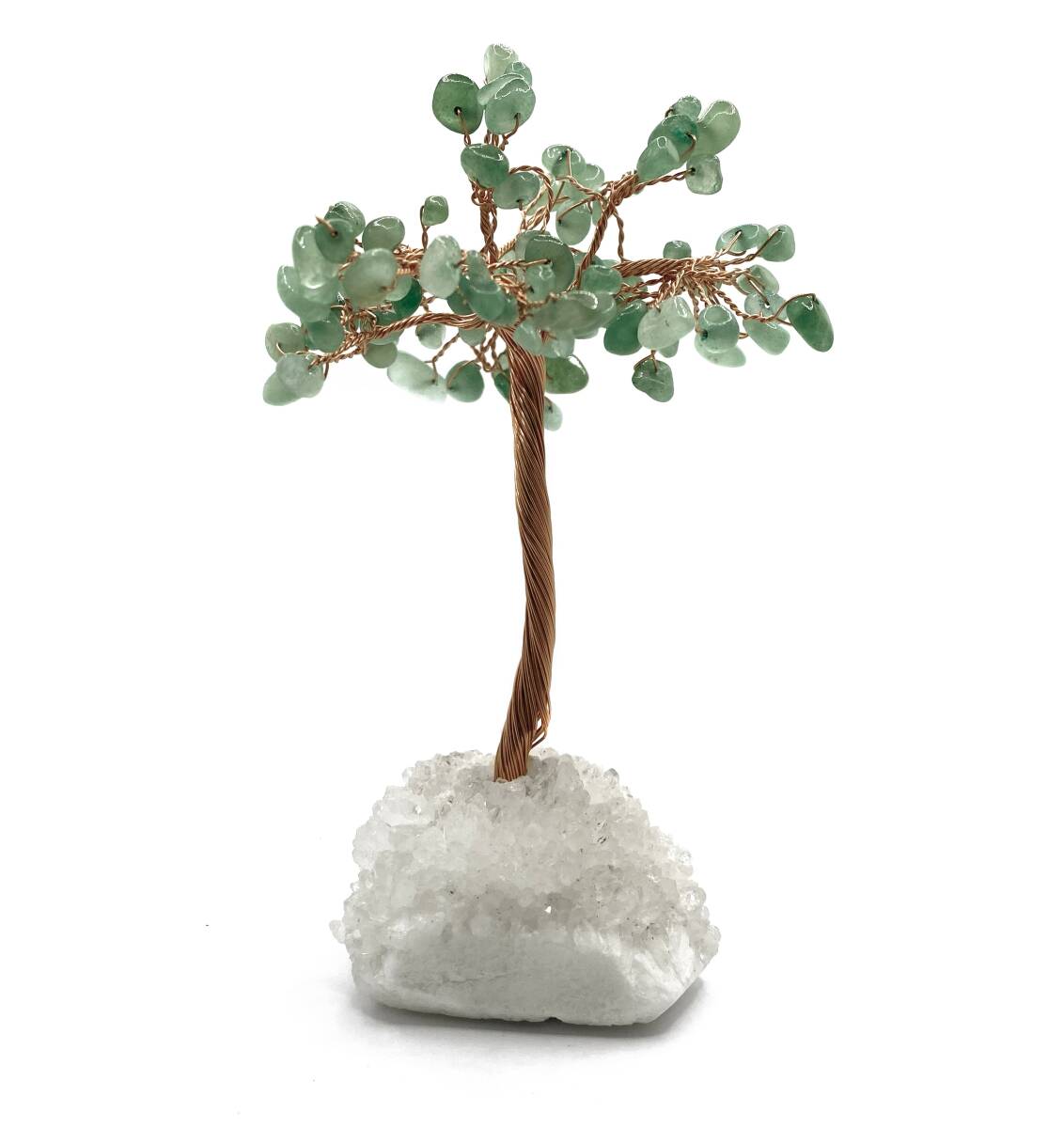 Sertifikalı Hakiki Orijinal Doğal Taş Aventurin Ağaç - Alt Kısmı Kristal Kuvars - 2