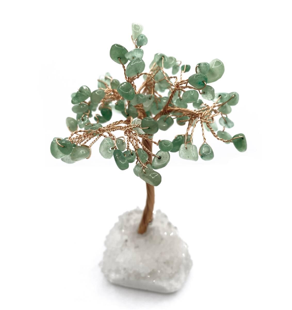 Sertifikalı Hakiki Orijinal Doğal Taş Aventurin Ağaç - Alt Kısmı Kristal Kuvars - 3