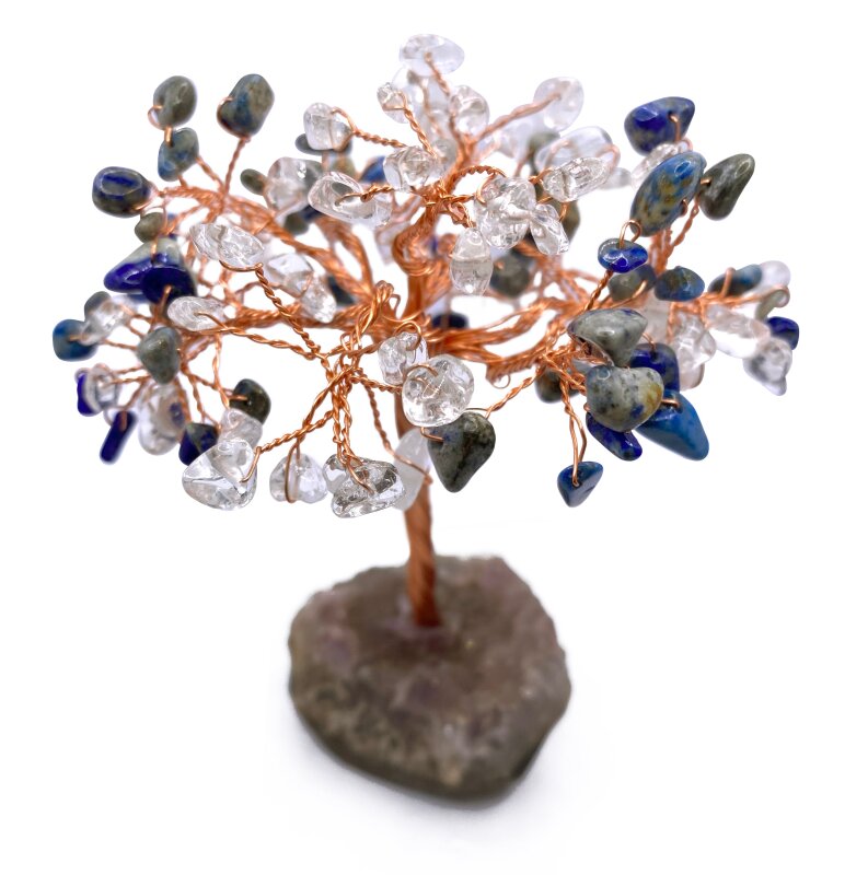 Sertifikalı Hakiki Orijinal Doğal Taş Lapis - Kristal Kuvars Ağaç - Alt Kısmı Ametist - 3