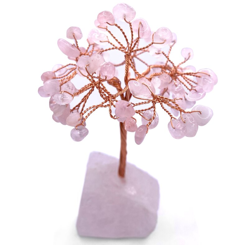 Sertifikalı Hakiki Orijinal Doğal Taş Pembe Kuvars Ağaç - Alt Kısmı Pembe Kuvars - 3