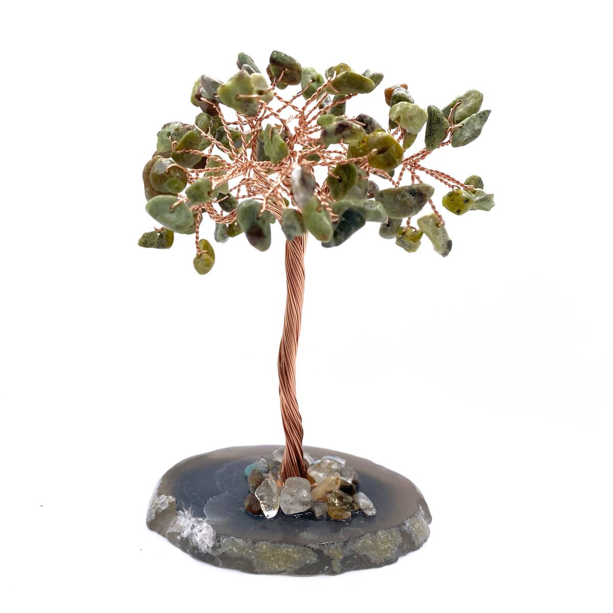 Sertifikalı Hakiki Orijinal Doğal Taş Yeşim Ağaç - Alt Kısmı Akik - 2