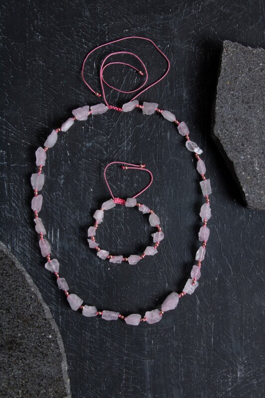 Sertifikalı Ham Pembe Kuvars Doğaltaş Takım - Doğal Taş