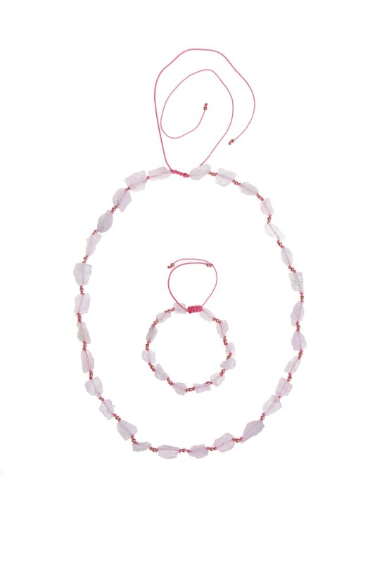 Sertifikalı Ham Pembe Kuvars Doğaltaş Takım - 5