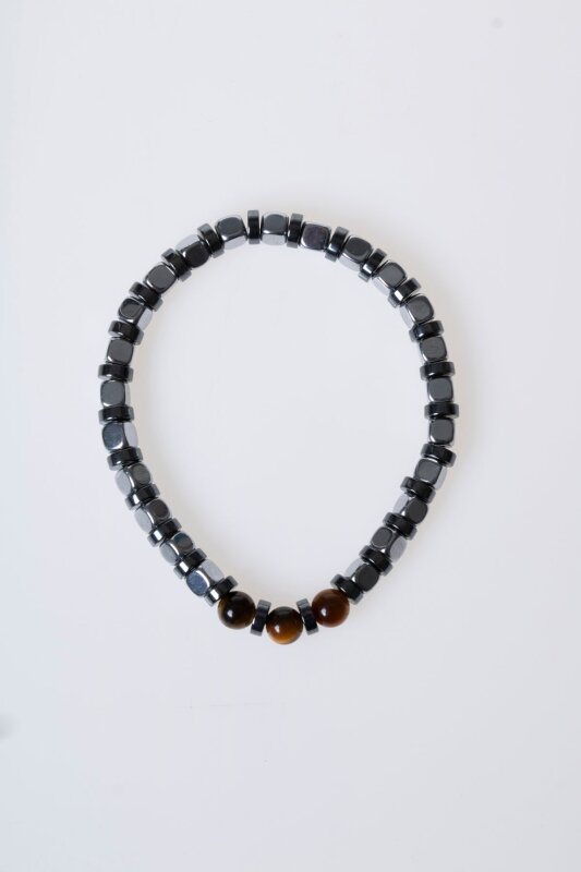 Sertifikalı Hematit, Kaplan Gözü Doğal Taş Bileklik (SK:186) - 6
