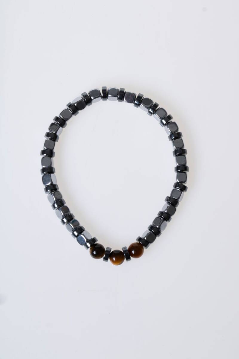 Sertifikalı Hematit, Kaplan Gözü Doğal Taş Bileklik (SK:186) - 6