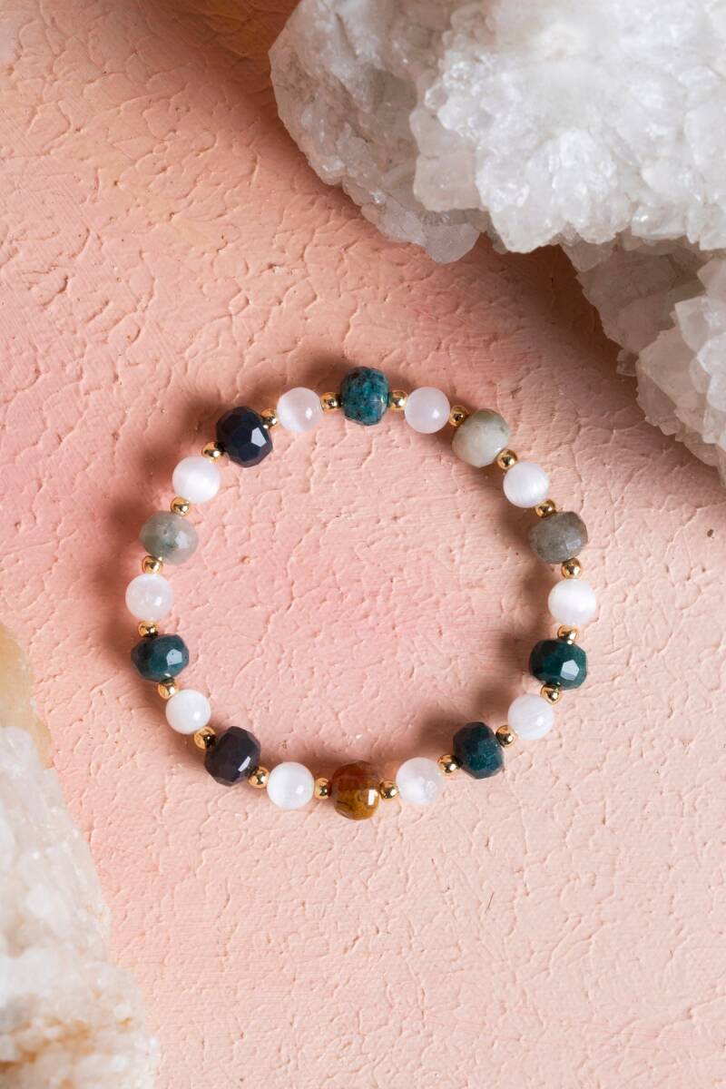 Sertifikalı Hint Akik, Selenit Doğal Taş Bileklik (SK:088) - 1