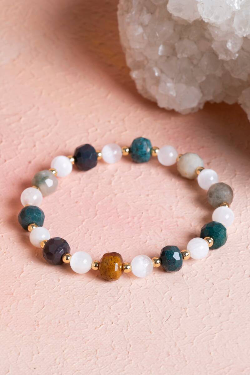 Sertifikalı Hint Akik, Selenit Doğal Taş Bileklik (SK:088) - 4