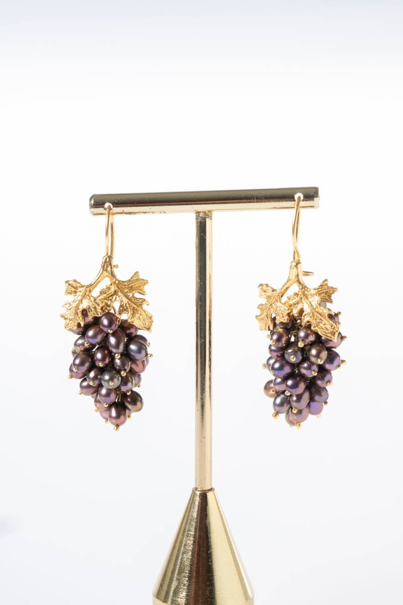 Sertifikalı İnci Doğal Taşlı El İşçiliği Tasarım Gümüş Küpe - 6