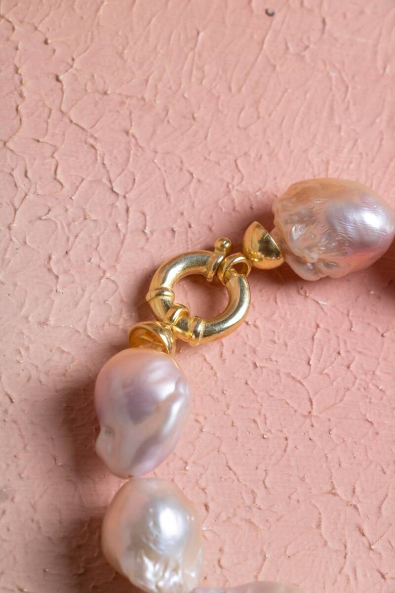 Sertifikalı İnci Gümüş Kapama Doğal Taş Bileklik (SK:375) - 2