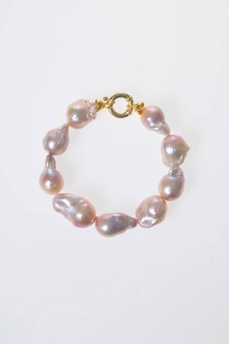 Sertifikalı İnci Gümüş Kapama Doğal Taş Bileklik (SK:375) - 5