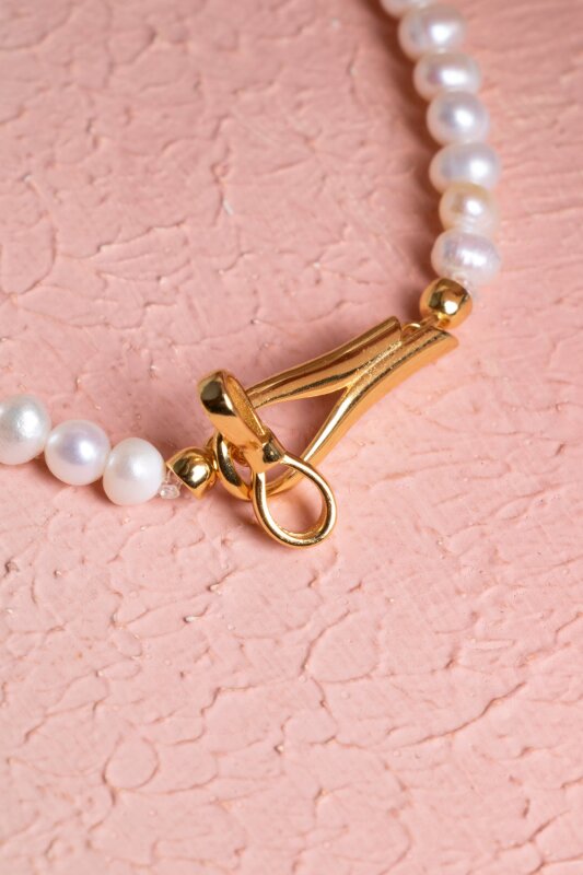 Sertifikalı İnci Gümüş Kapama Doğal Taş Bileklik (SK:381) - 4