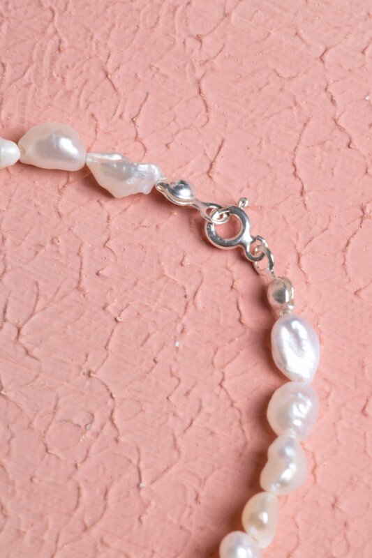 Sertifikalı İnci Gümüş Kapama Doğal Taş Bileklik (SK:390) - 4