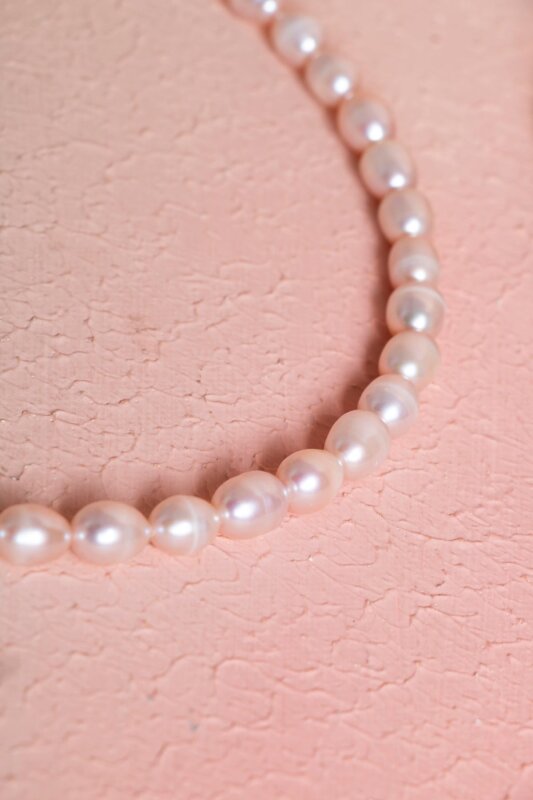 Sertifikalı İnci Gümüş Kapama Doğal Taş Kolye (SK:048) - 5