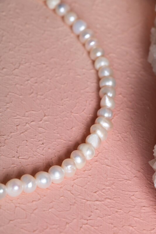 Sertifikalı İnci Gümüş Kapama Doğal Taş Kolye (SK:049) - 5