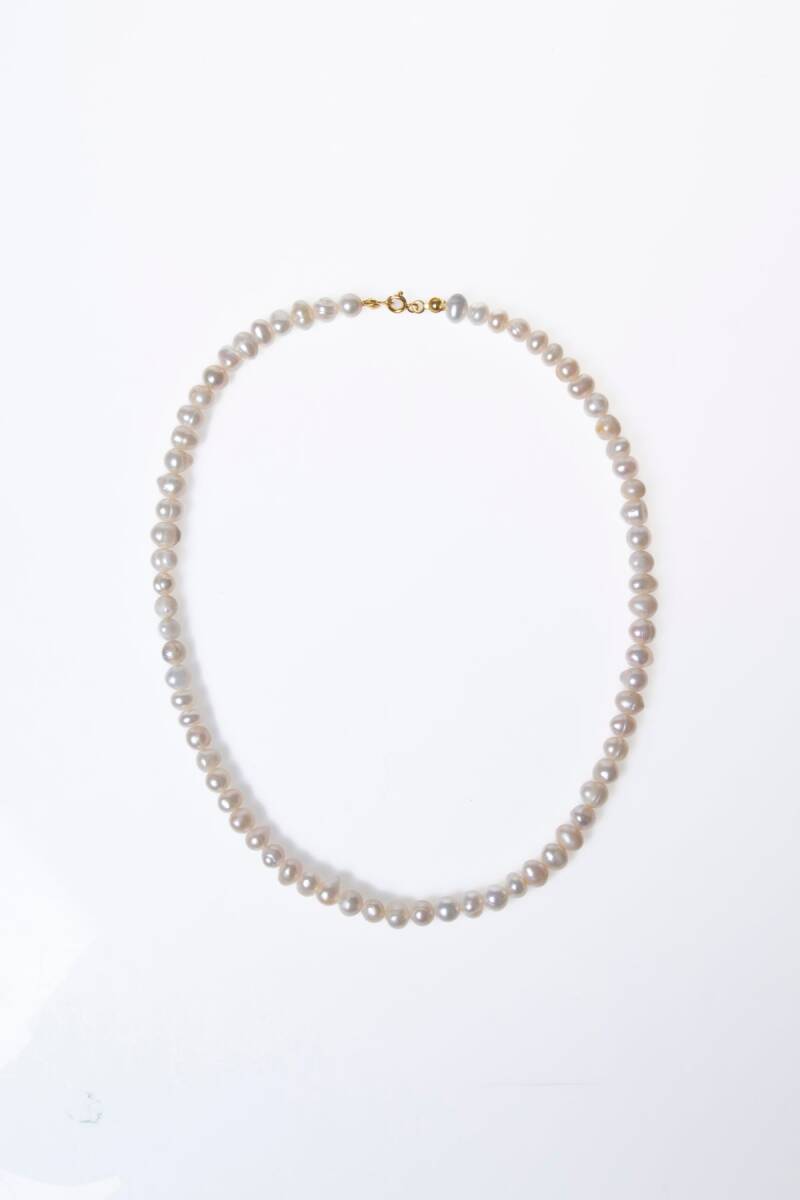 Sertifikalı İnci Gümüş Kapama Doğal Taş Kolye (SK:049) - 6