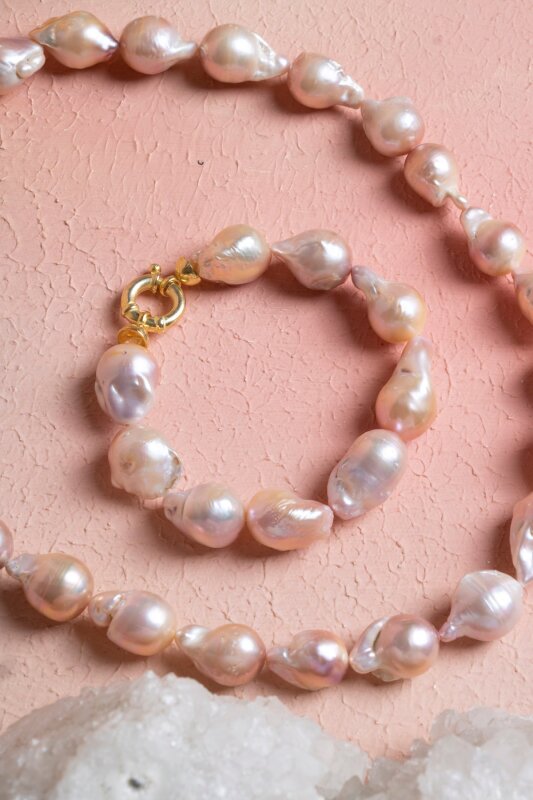 Sertifikalı İnci Gümüş Kapama Doğal Taş Set (SK:373) - 4