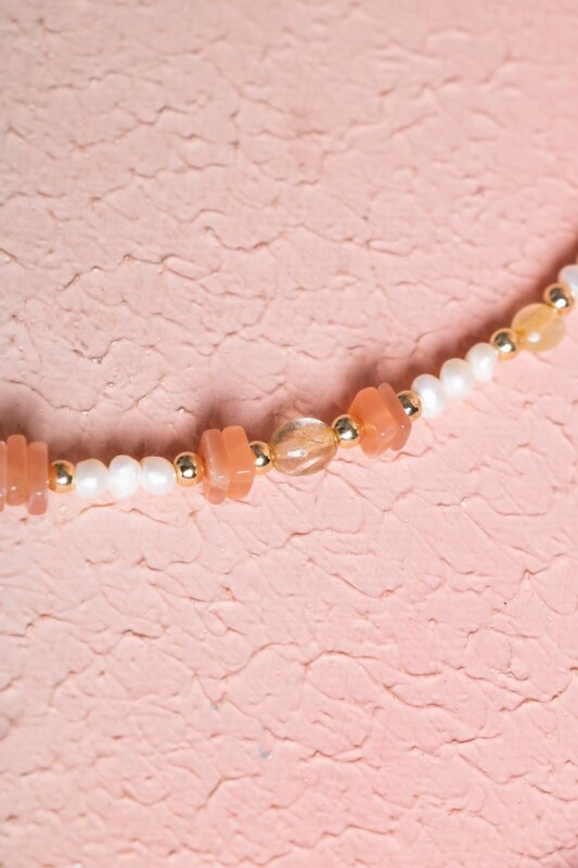 Sertifikalı İnci, Güneş Taşı, Hematit Doğal Taş Kolye (SK:024) - 3